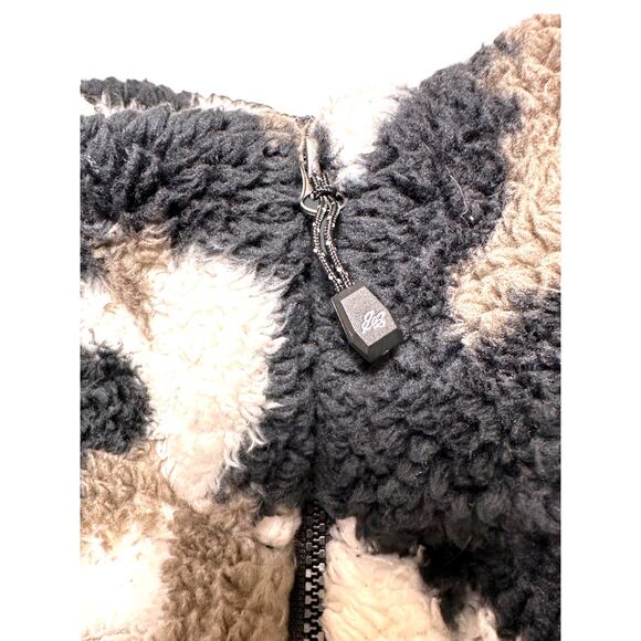 Eddie Bauer Neutral Camo Faux-Fur Sherpa Half-Zip Pullover Size Medium - Picture 10 of 13